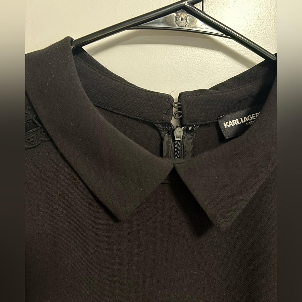 Karl Lagerfeld Black Collared Dress